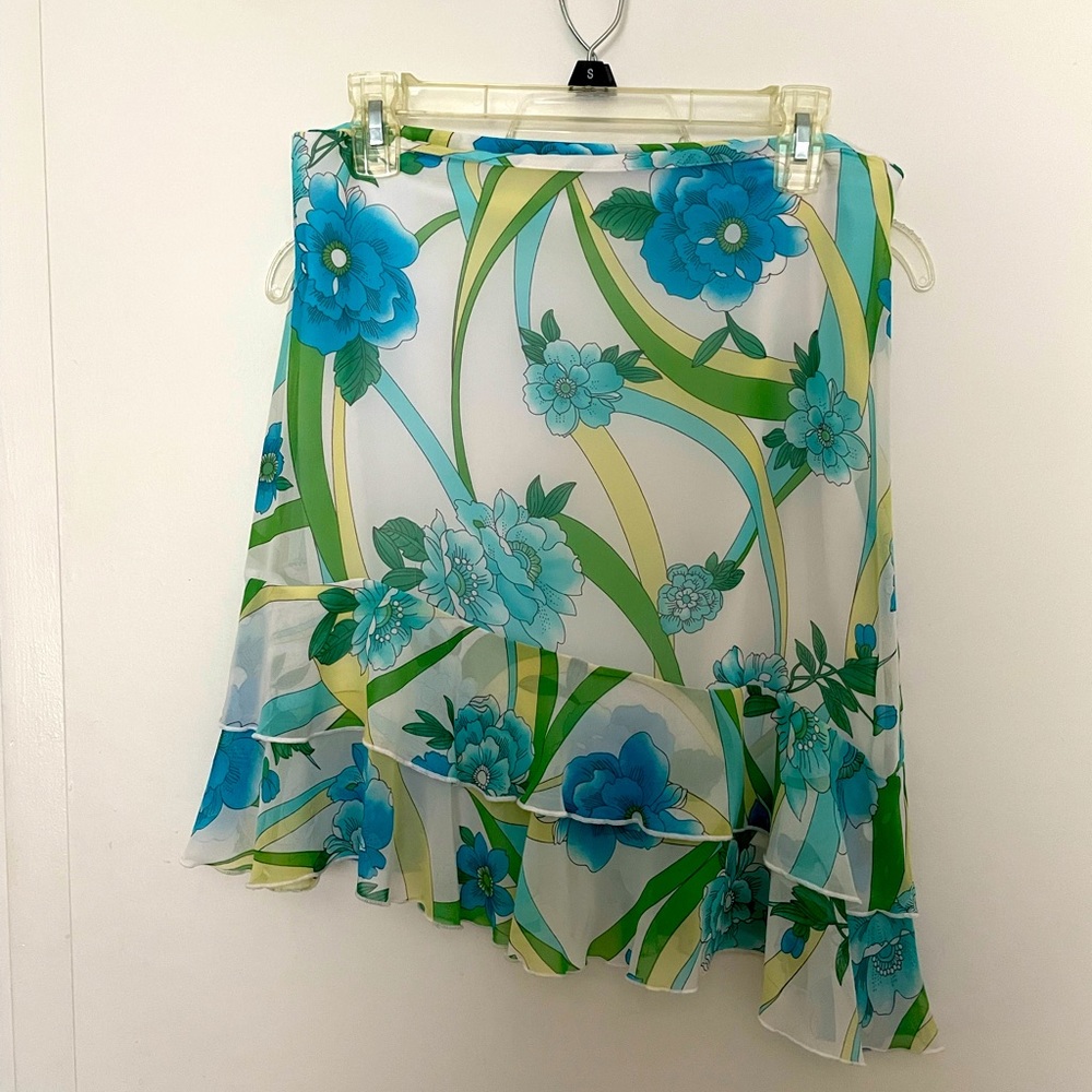 Blue floral skirt